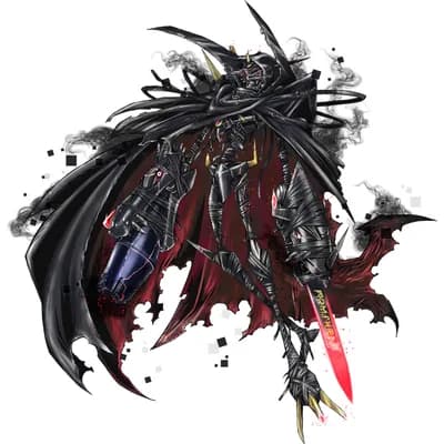 Omegamon Zwart Defeat portrait